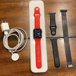 Apple Watch Series 3 38mm Smartwatch Space Gray Aluminum Case Black Sport Band